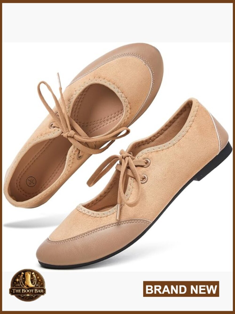 Vintage Mary Jane Flats Suede Lace Up Comfort Ballet Shoes